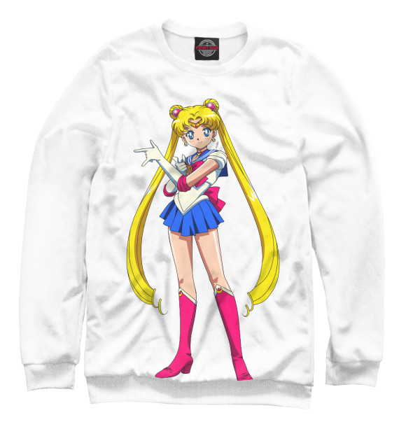 Женский свитшот с изображением Sailor Moon цвета Белый