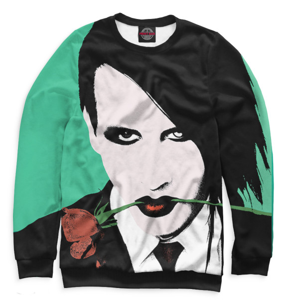 Женский свитшот с изображением Marilyn Manson цвета Белый
