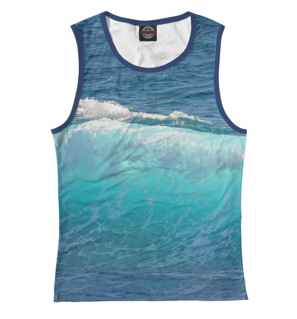 Майка для девочки с притом Волна цвета Белый Майка для девочки с изображением Волна цвета Белый