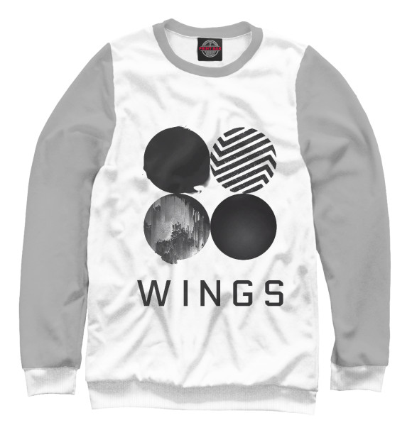 Свитшот для девочек с изображением Wings BTS цвета Белый