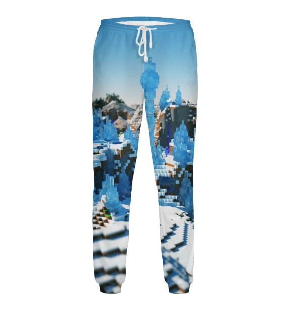 Мужские спортивные штаны с изображением Minecraft цвета Белый