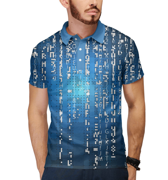 Мужское поло с изображением Матрица цвета Белый