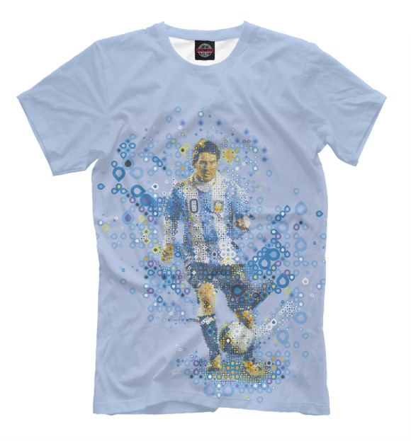 Мужская футболка с изображением Лео Месси цвета Светло-сиреневый
