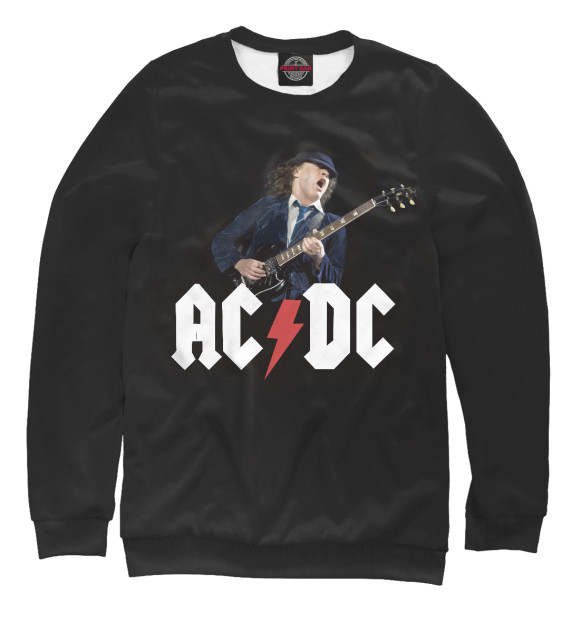 Свитшот для мальчиков с изображением AC/DC & гитарист Ангус  Янг цвета Белый