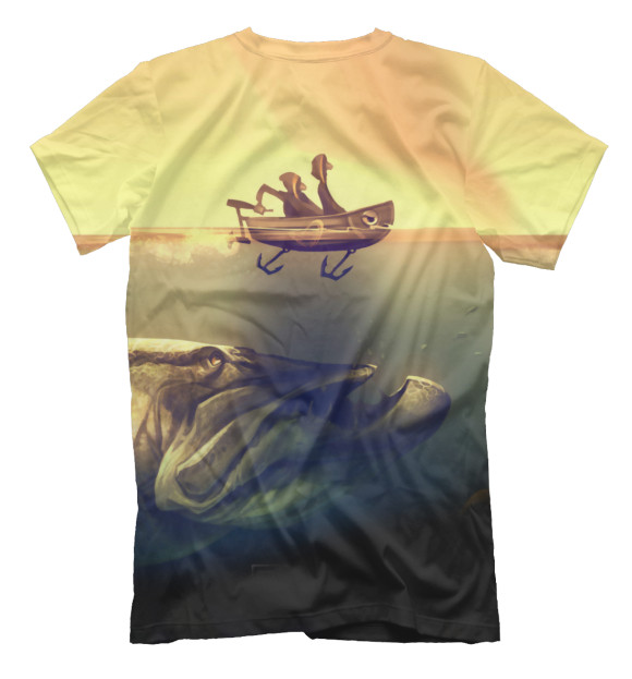 Мужская футболка с изображением Плохой день на рыбалке лучше чем хороший день на работе цвета Белый