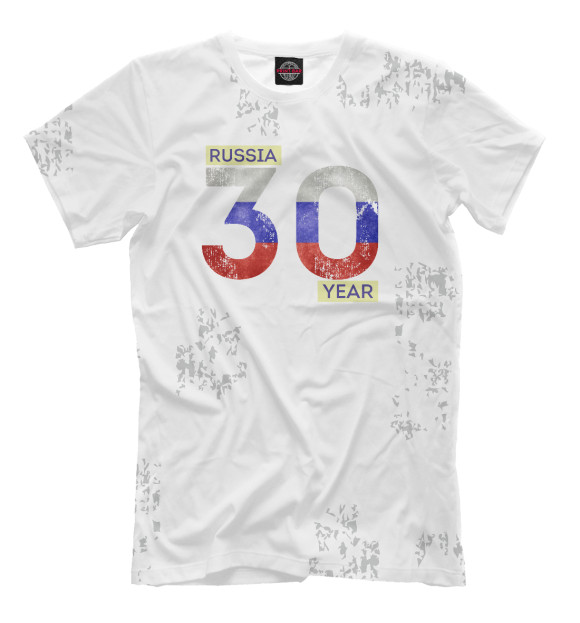 Мужская футболка с изображением 30 лет цвета Молочно-белый