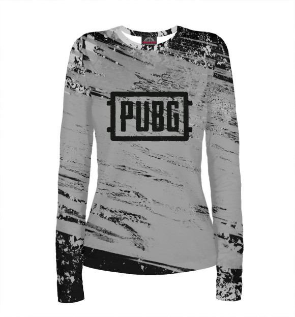 Женский лонгслив с изображением PUBG цвета Белый