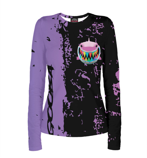 Женский лонгслив с притом 6ix9ine цвета Белый Женский лонгслив с изображением 6ix9ine цвета Белый