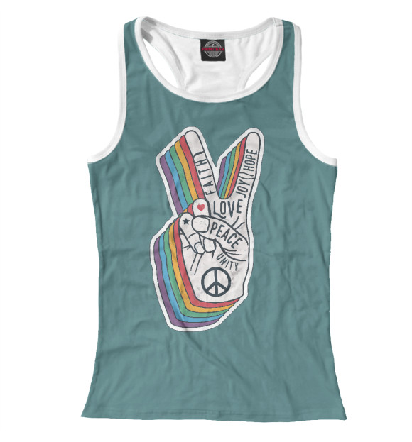 Женская майка-борцовка с изображением Мир цвета Белый