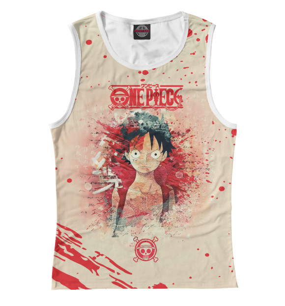 Майка для девочки с изображением One Piece Большой куш цвета Белый