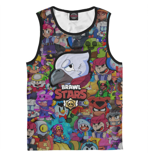 Майка для мальчика с изображением Brawl Stars:Crow цвета Белый