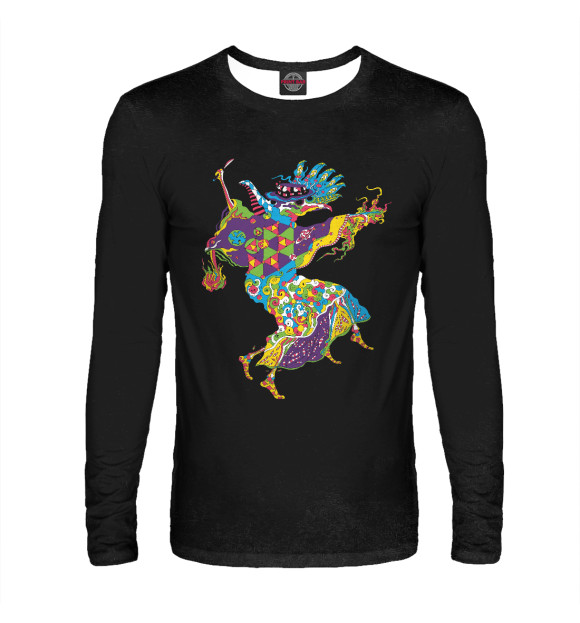 Мужской лонгслив с изображением Psychedelic Plague Doctor цвета Белый