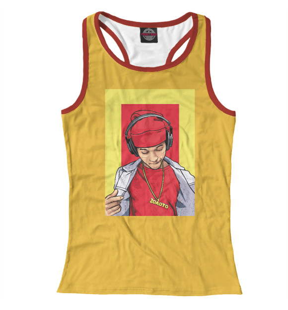 Женская майка-борцовка с изображением Золото цвета Белый