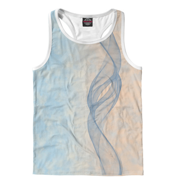 Мужская майка-борцовка с изображением Waves цвета Белый