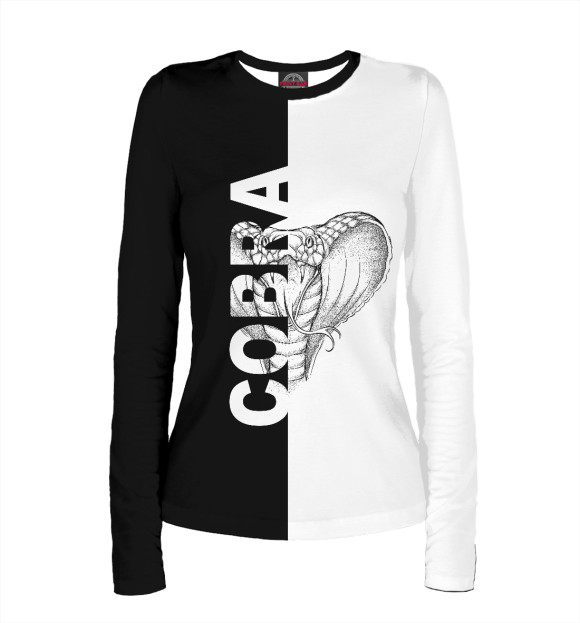 Женский лонгслив с изображением Кобра цвета Белый