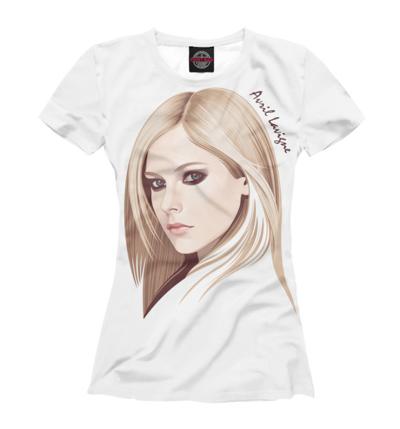 Футболка для девочек с изображением Avril Lavigne цвета Белый