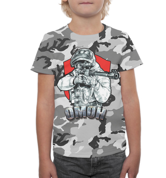 Футболка для мальчиков с изображением ОМОН цвета Белый