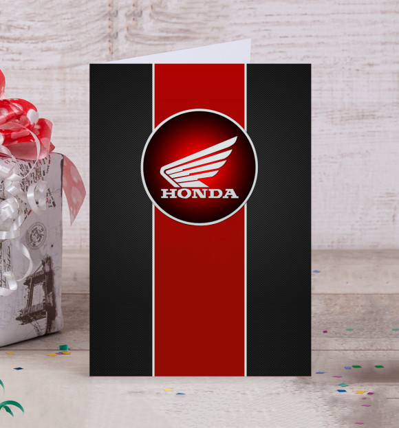 Открытка с изображением Honda цвета Белый