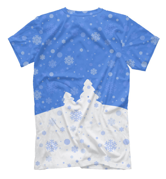 Мужская футболка с изображением Санта Клаус с оленями цвета Р‘РµР»С‹Р№
