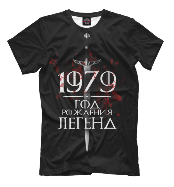 Мужская футболка с изображением 1979 цвета Черный
