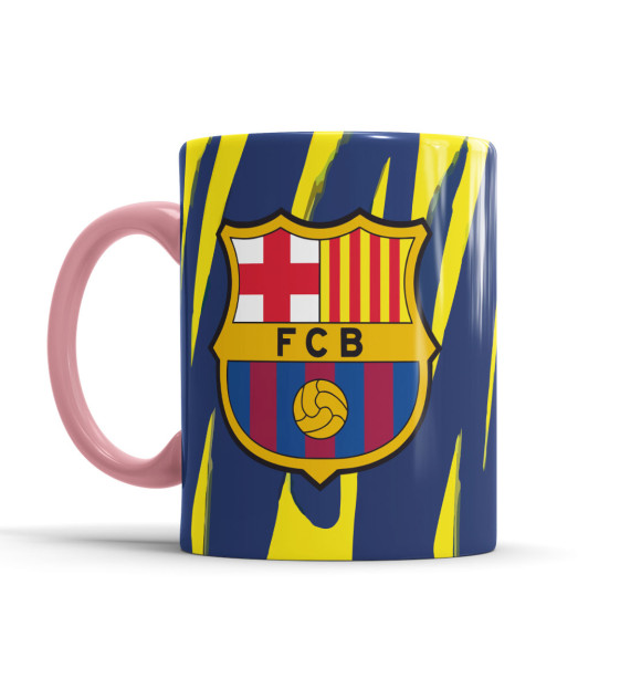 Кружка с изображением Герб FC Barcelona цвета розовый