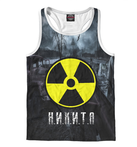 Мужская майка-борцовка с изображением S.T.A.L.K.E.R-НИКИТА цвета Белый