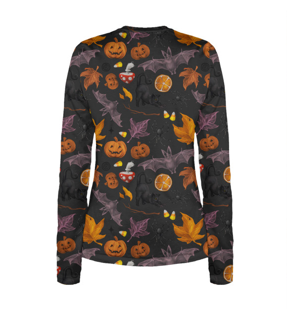 Женский лонгслив с изображением Halloween - Autumn Holiday цвета Белый
