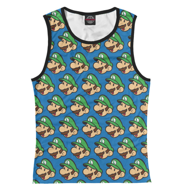 Женская майка с изображением Луиджи цвета Белый