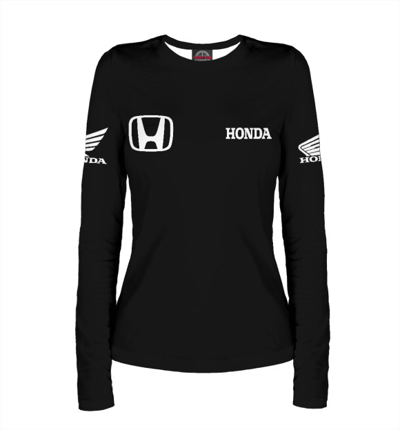 Женский лонгслив с изображением Honda цвета Белый