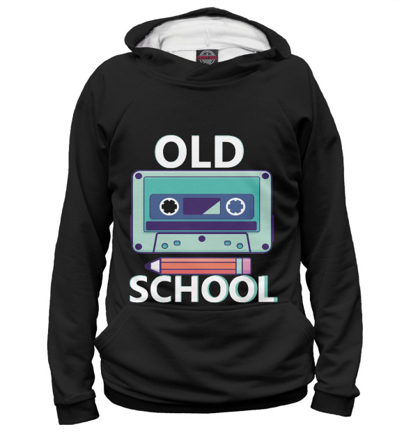 Женское худи с изображением Old School Здесь цвета Белый