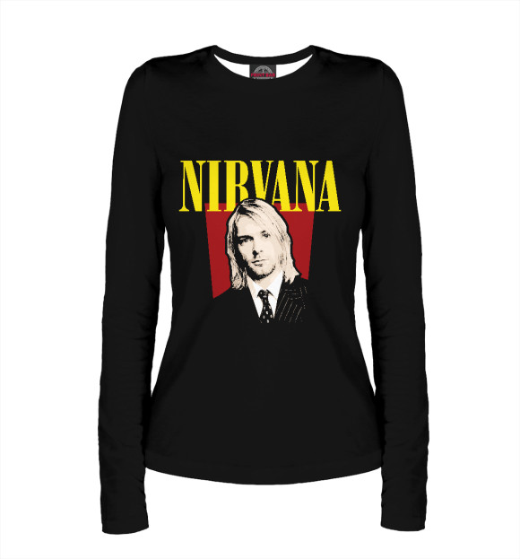 Женский лонгслив с изображением Nirvana цвета Белый