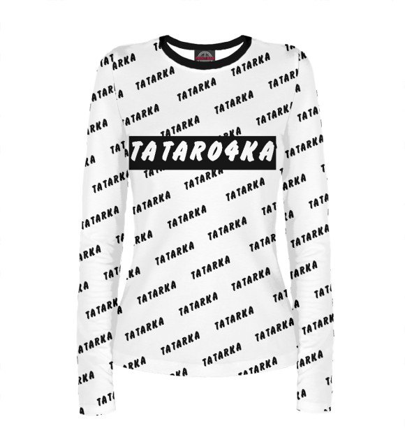 Женский лонгслив с изображением Татарочка цвета Белый
