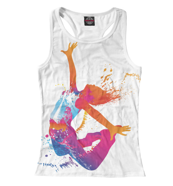 Женская майка-борцовка с изображением Color fitness цвета Белый