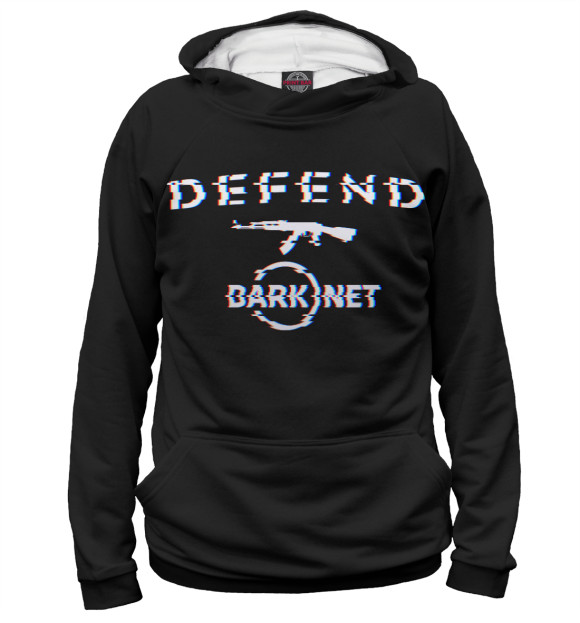 Женское худи с изображением Defend DarkNet цвета Белый