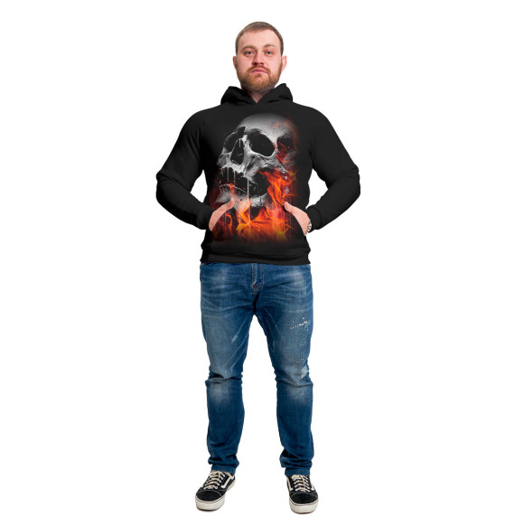 Мужское худи с притом Virtual цвета Белый Мужское худи с изображением Virtual цвета Белый