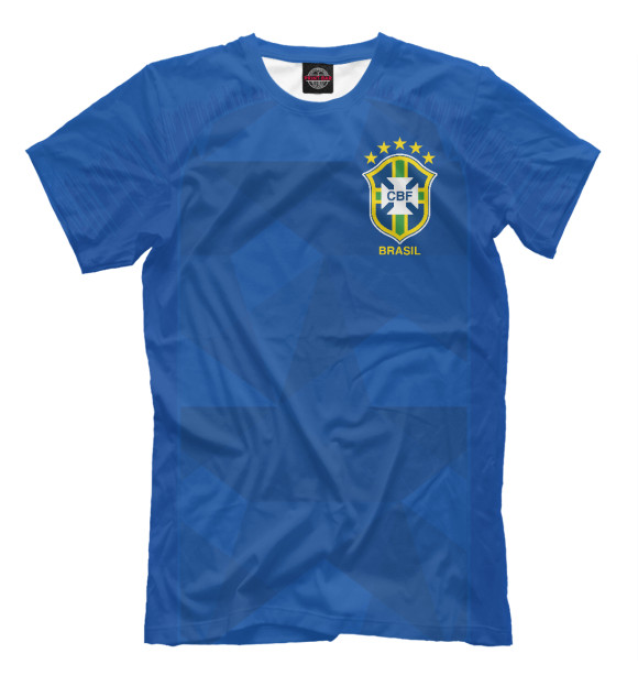 Мужская футболка с изображением Бразилия цвета Грязно-голубой