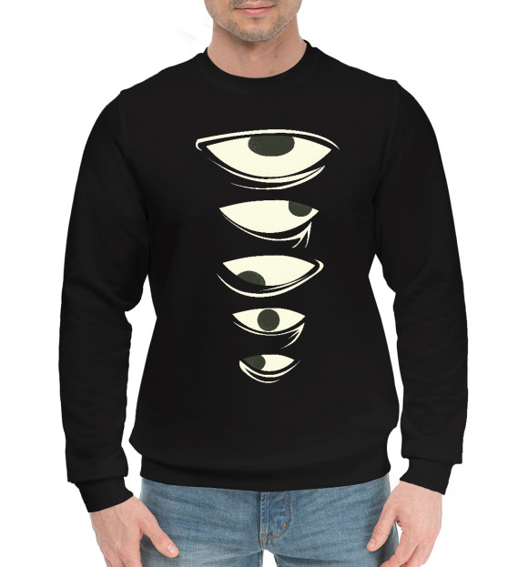 Мужской хлопковый свитшот с изображением Глаза - я слежу за тобой цвета Черный
