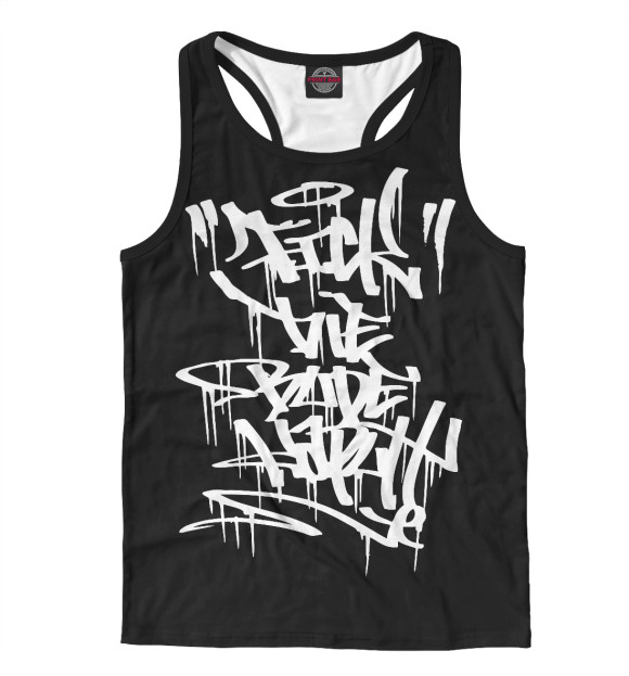 Мужская майка-борцовка с изображением Граффити цвета Белый