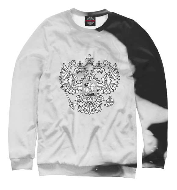 Свитшот для мальчиков с изображением Россия black collection цвета Белый
