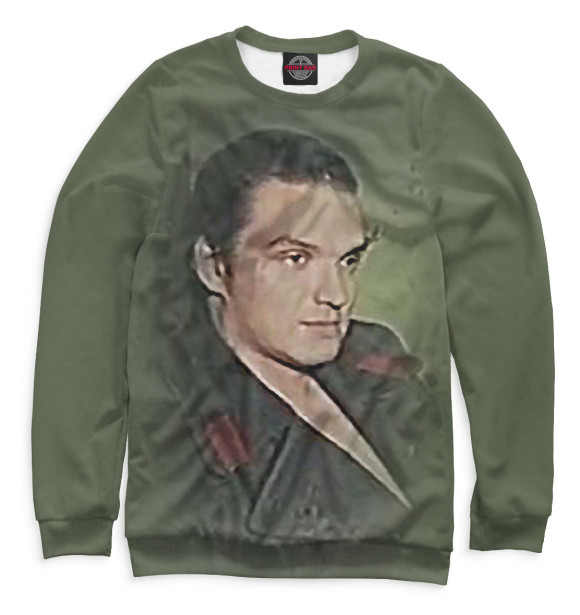 Мужской свитшот с изображением Зеленый слоник цвета Белый