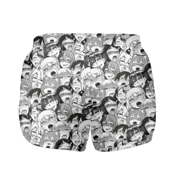 Женские шорты с изображением Ahegao цвета Белый