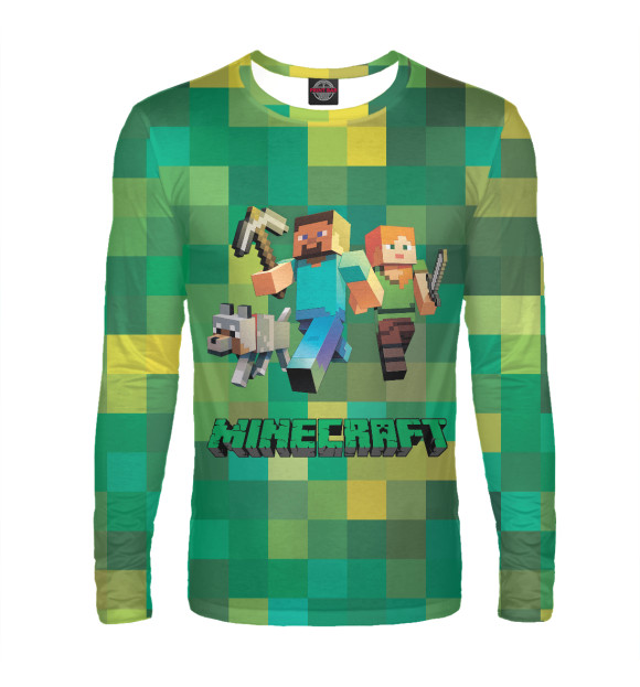 Мужской лонгслив с изображением Minecraft герои цвета Белый