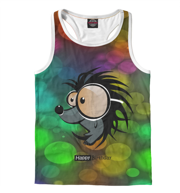 Мужская майка-борцовка с изображением Birthday party цвета Белый