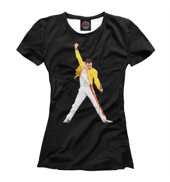 Женская футболка с изображением Freddie Mercury цвета Белый