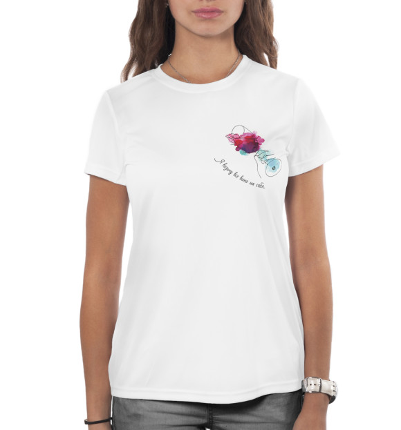 Женская футболка с изображением Винишко цвета Белый