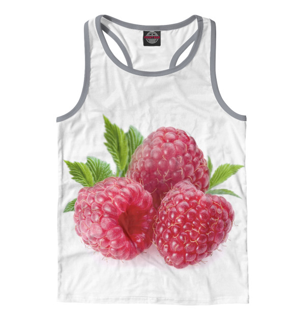 Мужская майка-борцовка с изображением Ягода-малина цвета Белый