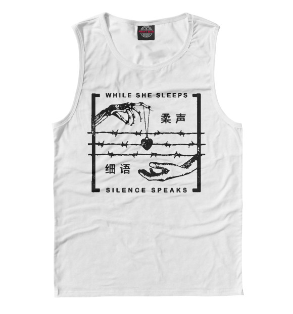 Майка для мальчика с изображением While She Sleeps цвета Белый