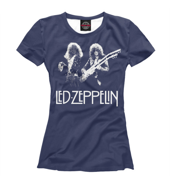 Футболка для девочек с изображением Led Zeppelin цвета Белый