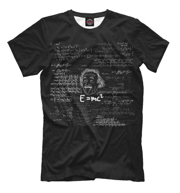 Мужская футболка с изображением Эйнштейн цвета Черный