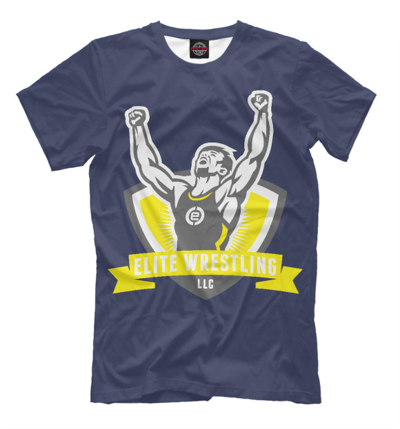 Мужская футболка с изображением Wrestling цвета Серый